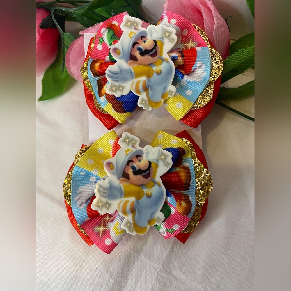 Hair Bows Set Mario